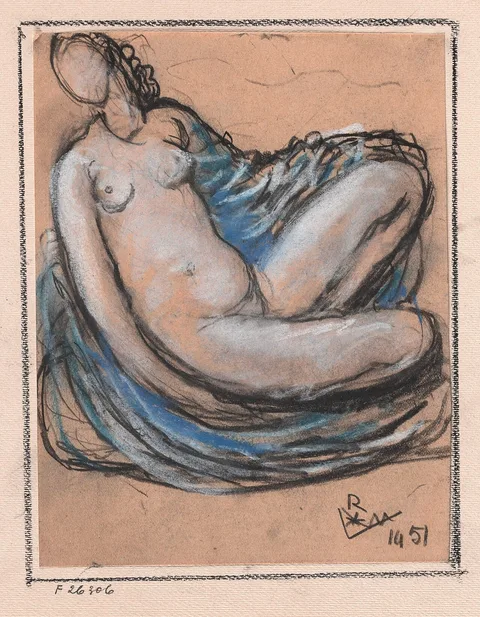 Victor Rousseau, Female nude sitting