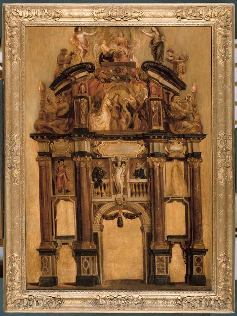 Theodor van Thulden, Sketch of the back of the triumphal arch of Philip IV