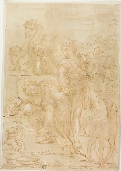 Theodor van Thulden, Isaac and Rebecca at Well