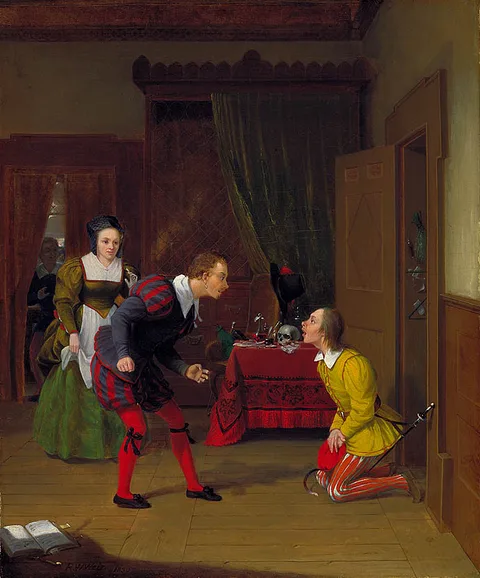 Robert Walter Weir, The Merry Wives of Windsor: Dr. Caius, Simple and Dame Quickly