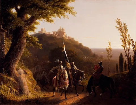 Robert Walter Weir, The Duke of Bourbon's Halt at La Riccia, on His March to the Assau Rome, May 3d, 1527