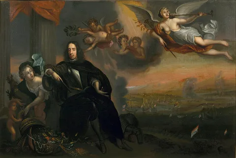 Jan de Baen, Allegory of Cornelis de Witt (1623-1672) as Instigator of the Victory at Chatham in 1667