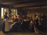 Julius Exner, Interior with peasants from the region of Amager