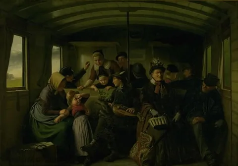 Julius Exner, I en tredieklasses jernbanekupé