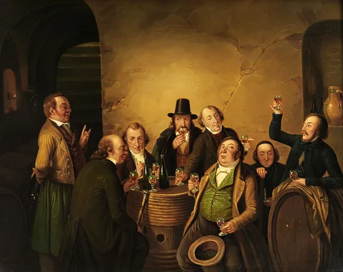 Johann Peter Hasenclever, Wine tasting