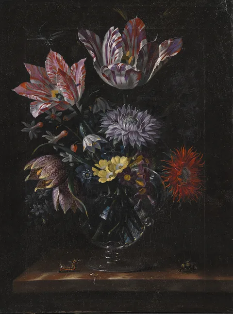 Jacob Marrel, A Glass Vase with Flowers