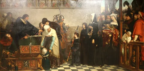 Ferdinand Pauwels, Offering to the fatherland by the Widow of Jacob van Artevelde