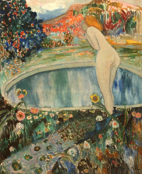 Aizik Feder, Nude Woman in a Park
