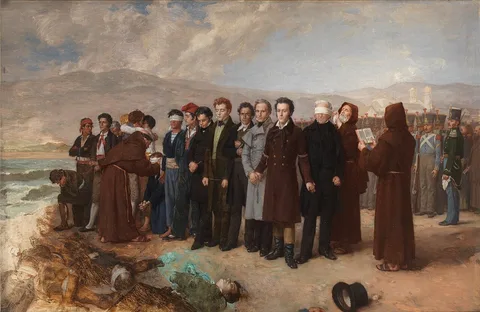 Antonio Gisbert, The Execution by Firing Squad of Torrijos and his Companions on the beach at Málaga