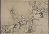 Kōno Bairei, Five Crows in a Snowy Tree