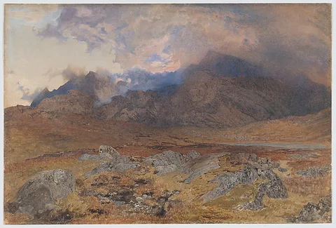 Alfred William Hunt, Snowdon, after an April Hailstorm [or Snowdon through Clearing Clouds]