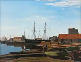 Carl Dahl, View of Larsen Square near Copenhagen Harbor