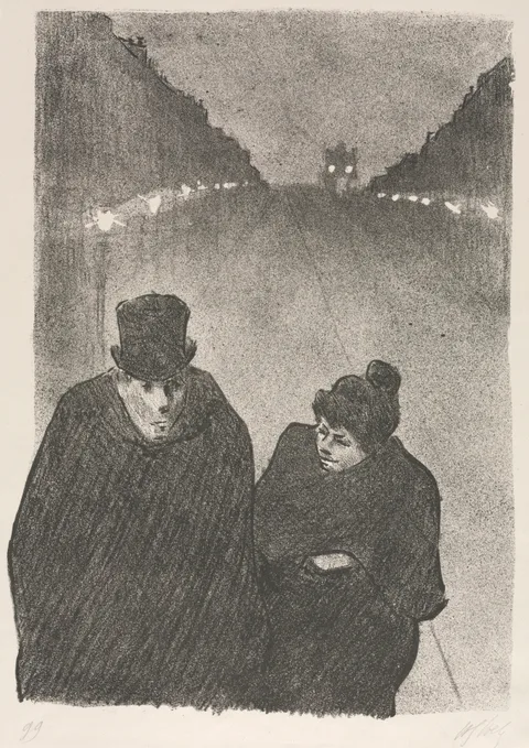 Henri Gabriel Ibels, Ah, it's true, my poor old man, you would be the first to whom I would have made to miss his bus. "But I'll Miss My Bus" "My Customers Have Never Missed Their Bus"