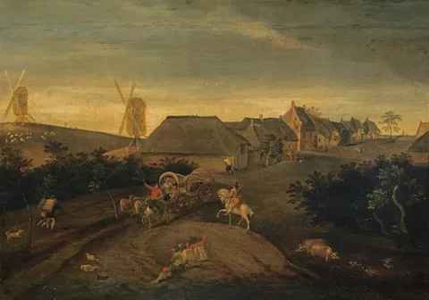 Jacob Grimmer, A Flemish Village