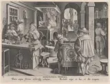 Theodoor Galle, New Inventions of Modern Times [Nova Reperta], The Invention of Clockwork, plate 5