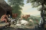 Jan van Gool, Arcadian Landscape with Shepherds and Cattle