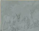 Jan van Gool, Varkens en ezels onder bomen