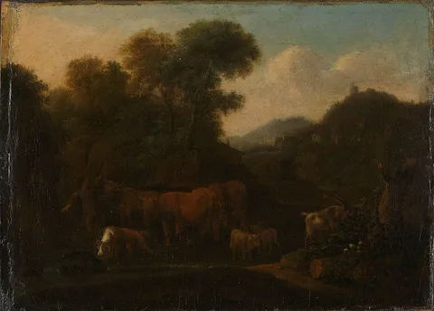 Jan van Gool, Mountain Landscape with Shepherd
