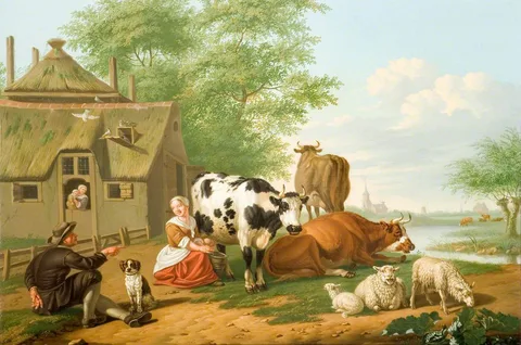 Jan van Gool, Cattle in a Meadow