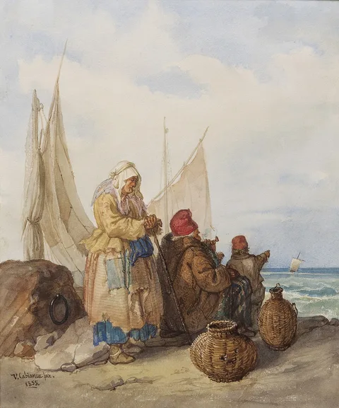 Vincenzo Cabianca, Waiting for the return from the fishing