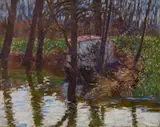 John Leslie Breck, The River Epte with Monet's Atelier-Boat