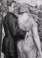 André Favory, Self-portrait with blond woman