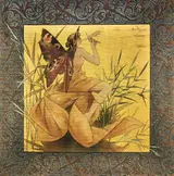 Alexandre de Riquer, Composition with Winged Nymph Blowing Amongst Reeds