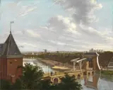 Johannes Jelgerhuis, The Outer Moat of Amsterdam, with the Leidse Poort, seen from the Town Theatre