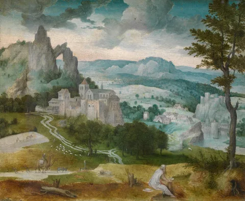 Cornelis Massijs, Landscape with Saint Jerome