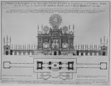 George Vertue, Peace of Aix-la-Chapelle: A Plan and Elevation of the Royal Fire-Works, London, 1749