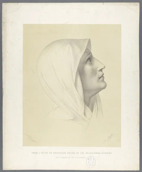 Ernst Deger, Academic print: head of a woman