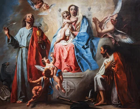 Giuseppe Angeli, The Madonna and Child with Saints Roch and John the Evangelist
