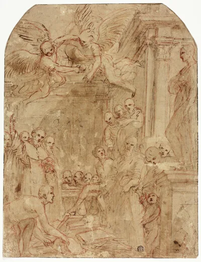 Leonello Spada, Study for the Trial of Saint Dominic's and Albigensian Books by Fire