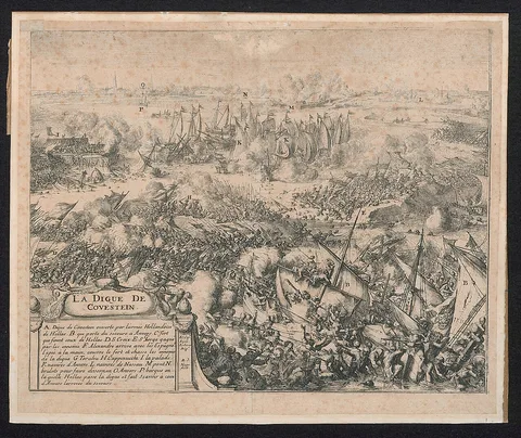 Romeyn de Hooghe, De strijd om de Kauwensteinse dijk bij Antwerpen in 1585