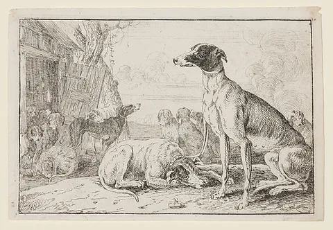 Jan van den Hecke, The Dog Kennel, from the Set of Animals