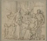 Gillis Mostaert, Cornelia, Mother of the Gracchi, Pointing to her Children as her Most Precious Ornaments