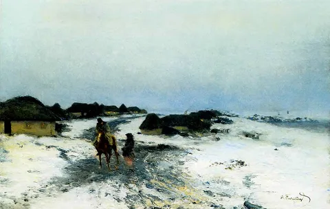 Ivan Pokhitonov, Winter Twilight in Ukraine.