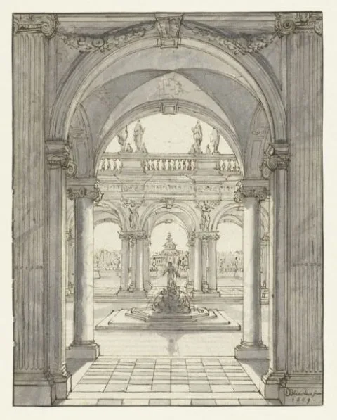 Daniël de Blieck, Plein voor een renaissancepaleis