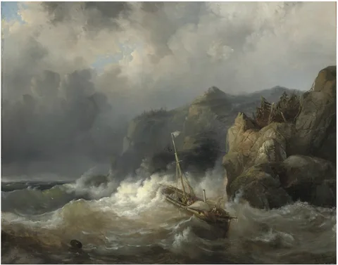 Egide Linnig, A shipwreck of a rocky coast