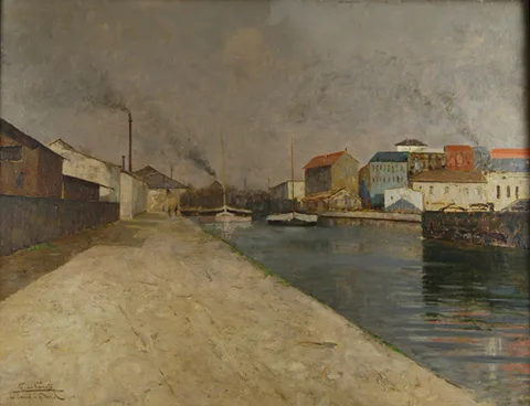 Giuseppe De Sanctis, The Canal Saint-Denis (Paris)