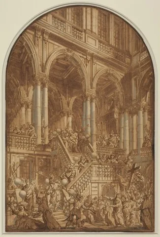 Giuseppe Galli da Bibbiena, Christ Led Captive from a Palace