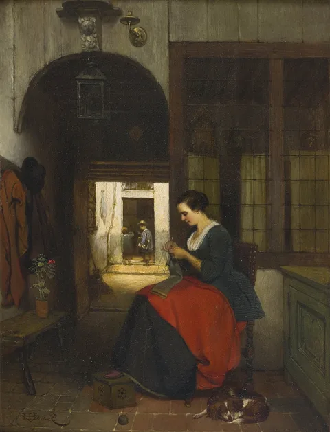 Hubertus van Hove, The knitter