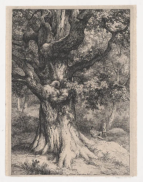 Eugène Blery, The Charlemagne, Oak Tree with an Eagle's Nest