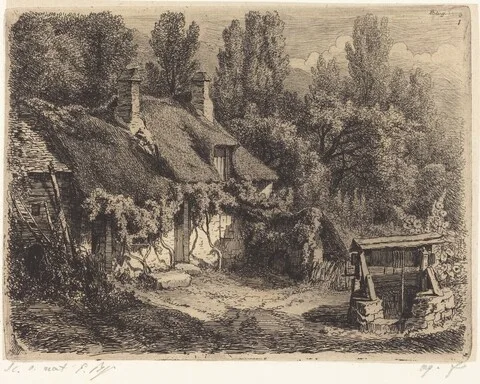 Eugène Blery, La chaumière au puits (Cottage with Well)
