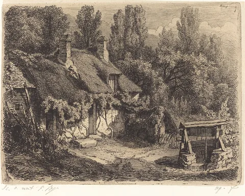 Eugène Blery, La chaumière au puits (Cottage with Well)