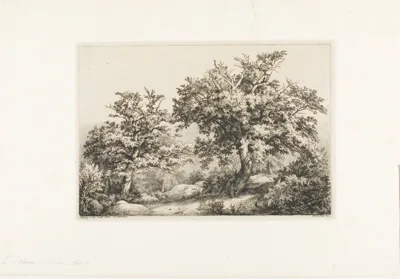 Eugène Blery, The Two Oaks, Fontainebleau