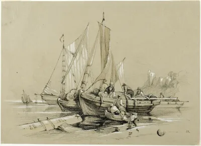 Eugène Blery, Harbor with Cutters