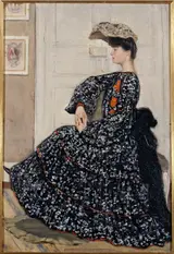 Henry Caro-Delvaille, Portrait of a woman in a speckled dress
