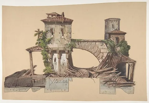 Eugène Ciceri, Design for a Stage Set at the Opéra, Paris