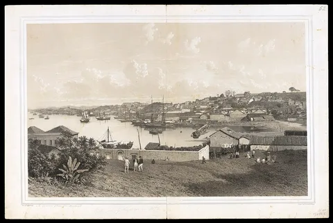 Eugène Ciceri, (Rio de Janeiro, A Prainha, tomada da Saude)